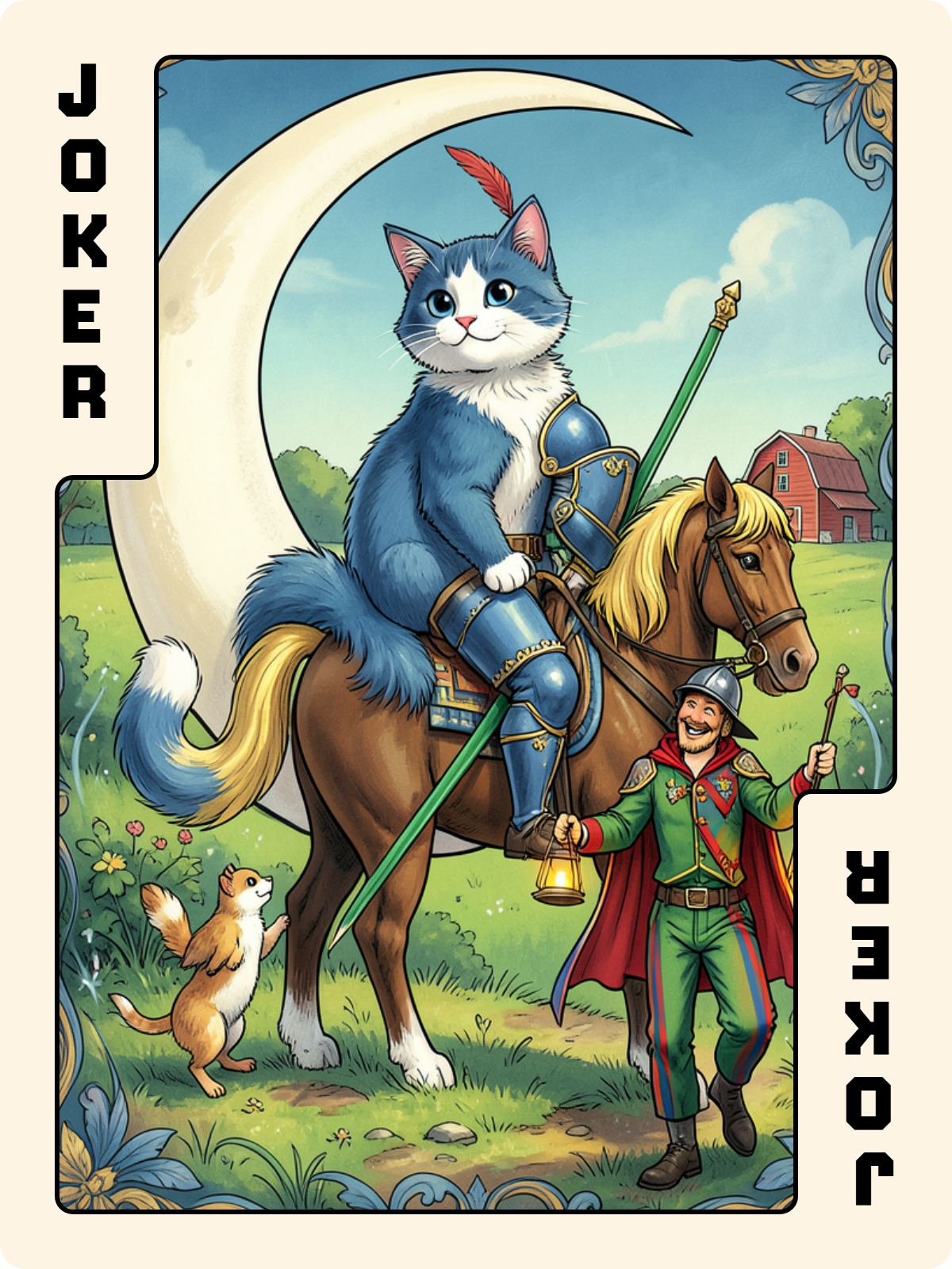 Cavalier de Bâton + Joker + Roi de Grelot