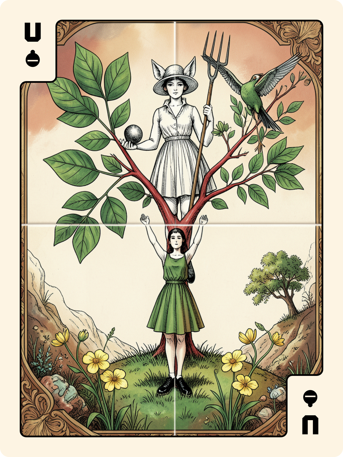 7 de Feuille + Unter de Grelot + 8 de Rose
