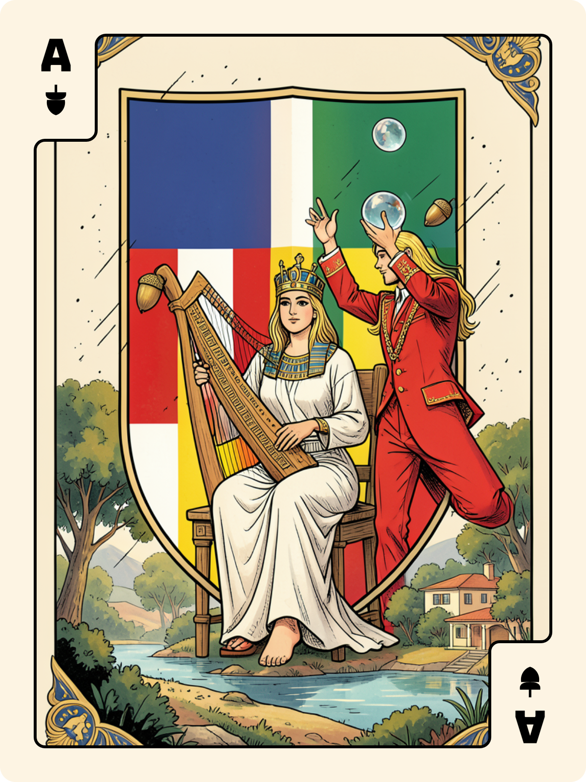 Roi d'Épée + As de Gland + Valet de Denier