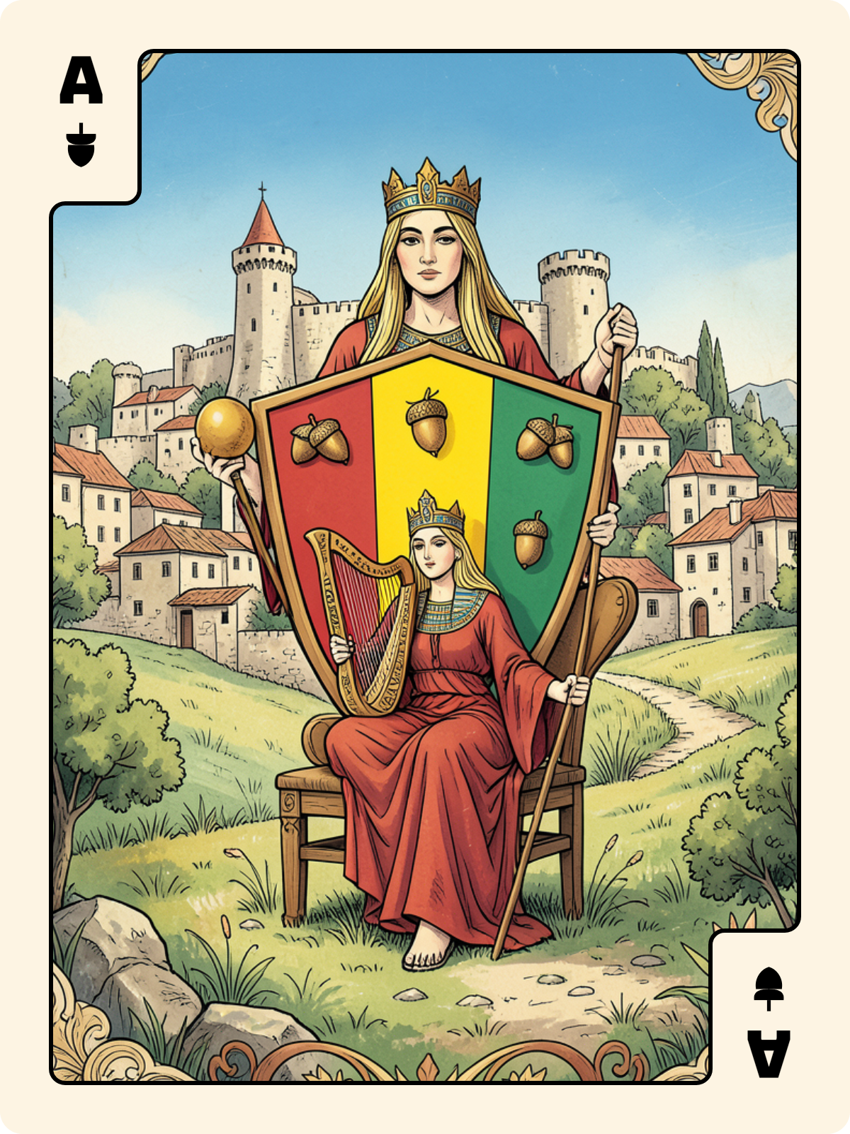 Roi d'Épée + As de Gland + Valet de Denier
