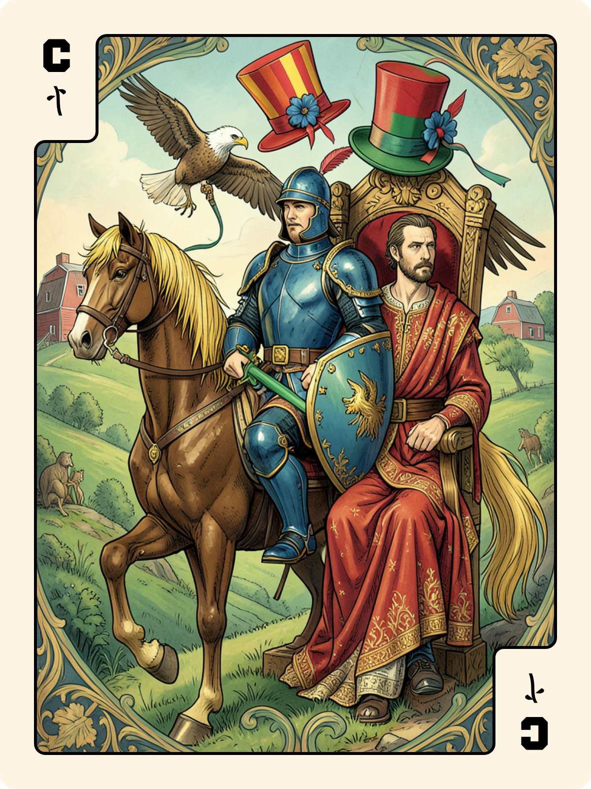 Roi de Gland + Cavalier de Bâton + As de Gland