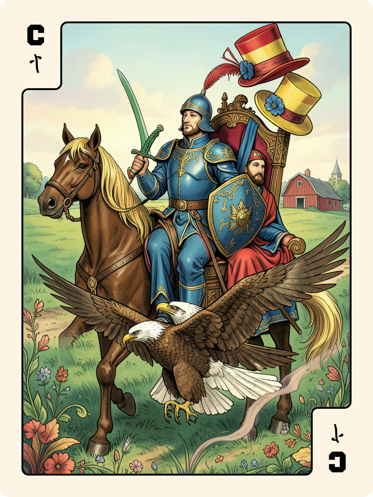 Roi de Gland + Cavalier de Bâton + As de Gland