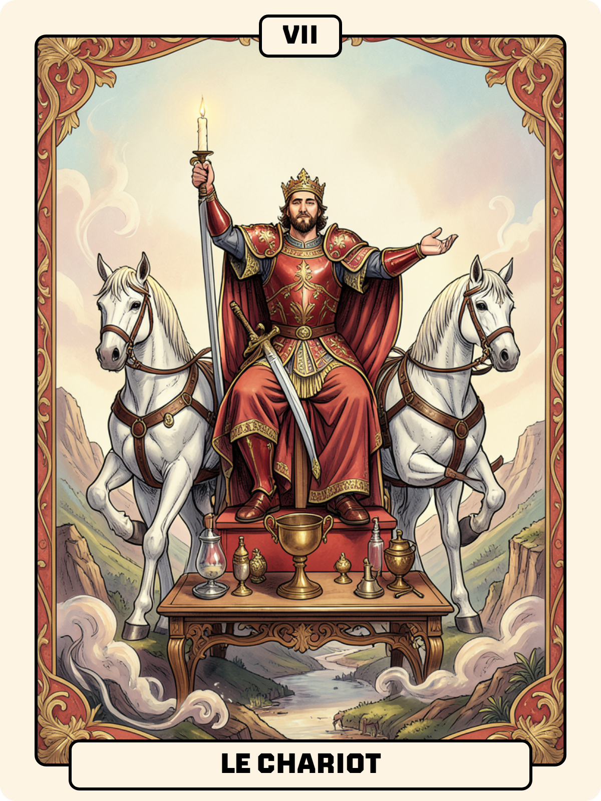 Arcane majeur 1 + Atout 7 + 8 de Cœur