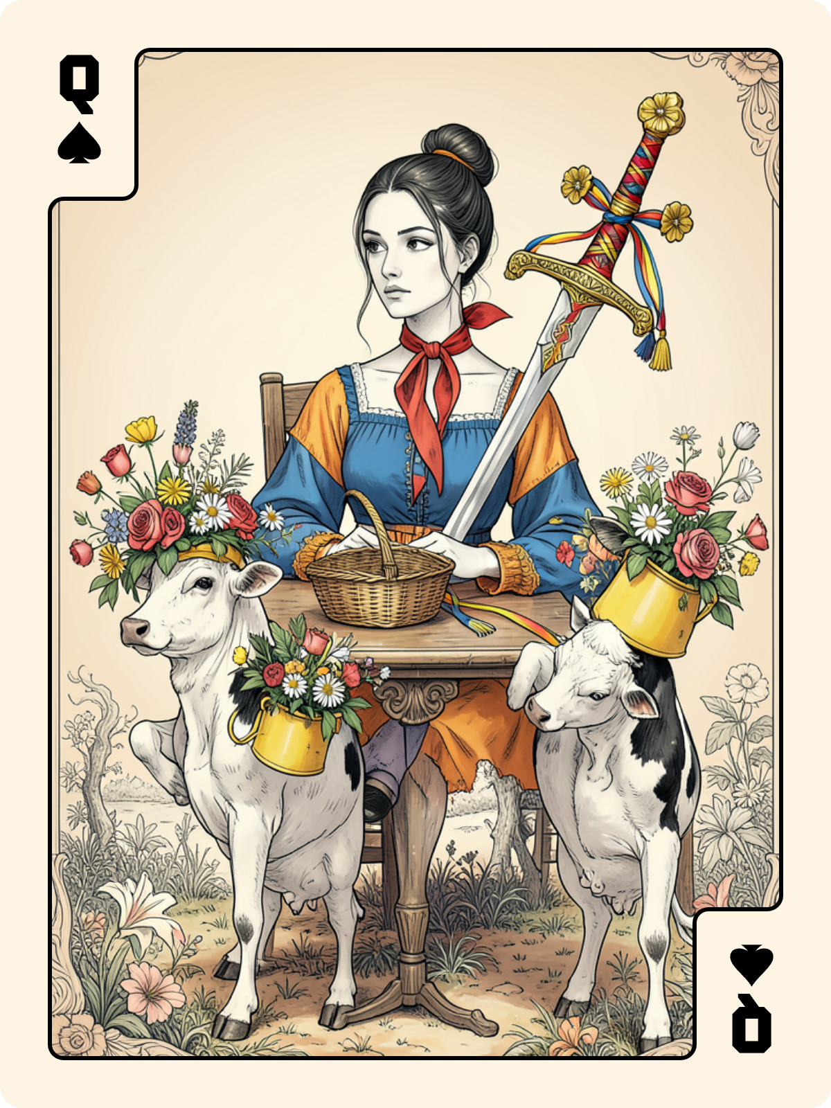 As d'Épée + Dame de Pique + As de Grelot