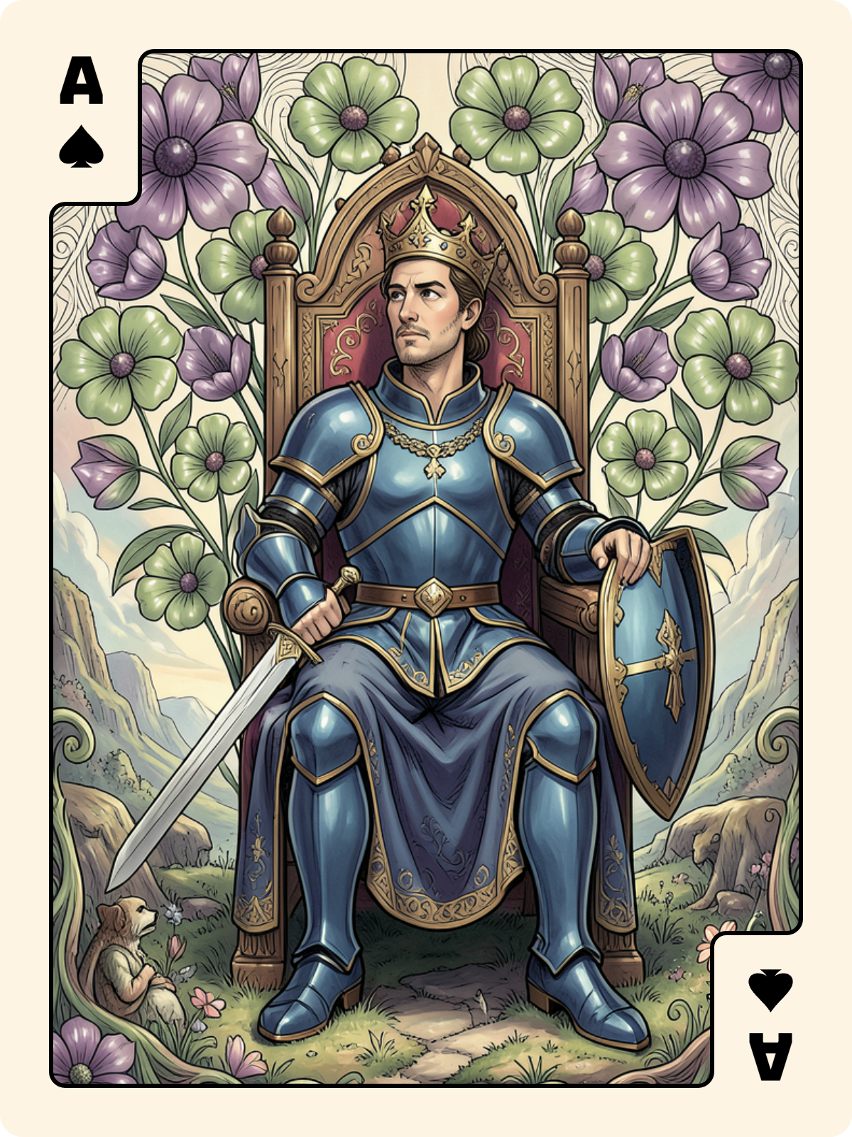 8 de Rose + As de Pique + Roi d'Épée