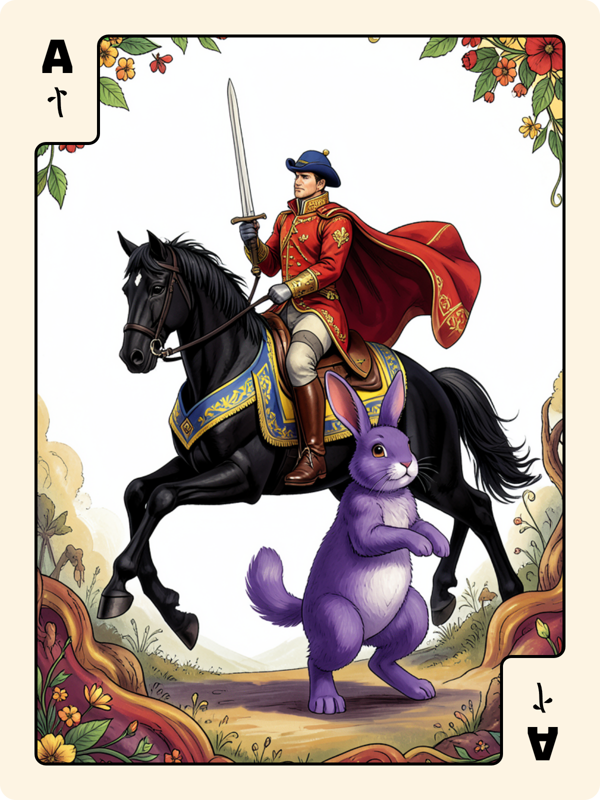 Cavalier d'Épée + As de Bâton + Dame de Carreau