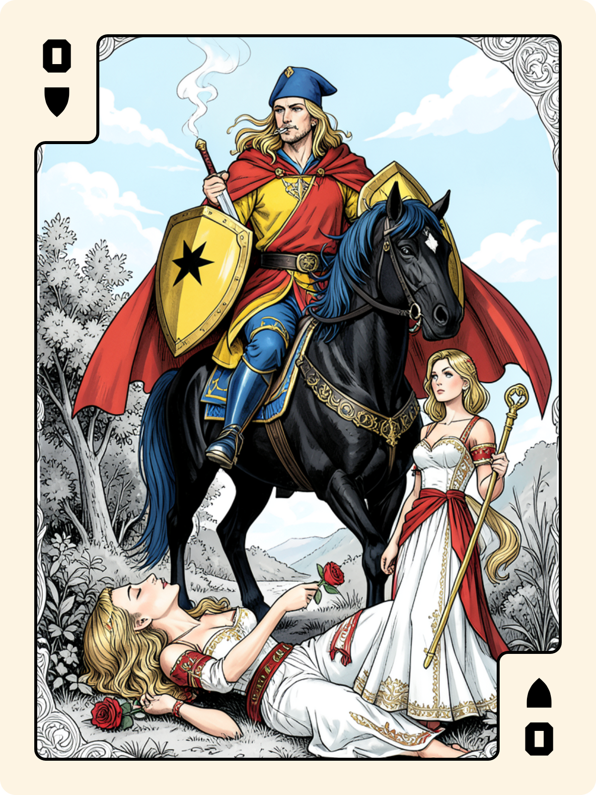 Cavalier d'Épée + Ober de Bouclier + Arcane majeur 3