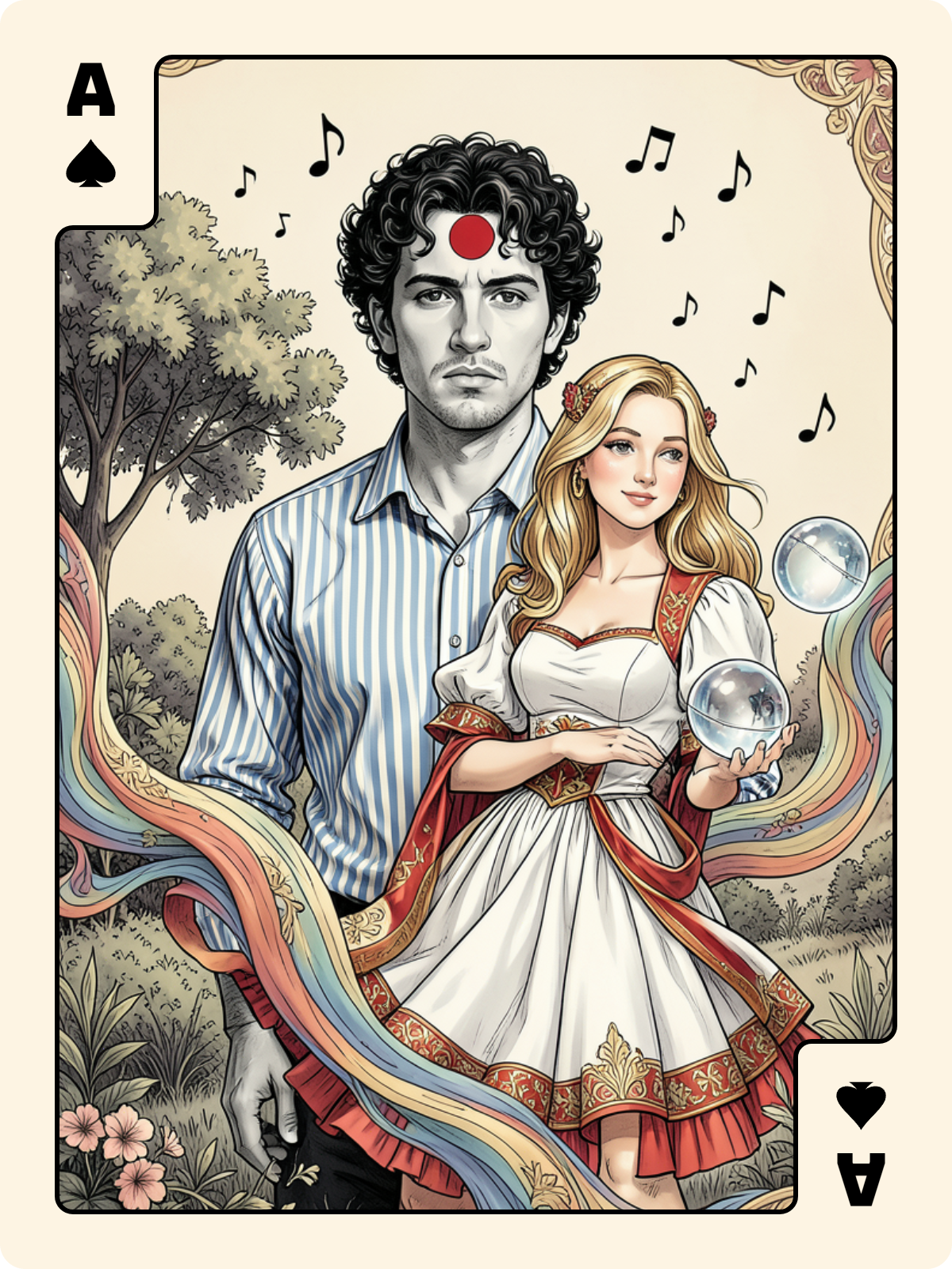 Valet de Trèfle + As de Pique + Arcane majeur 3