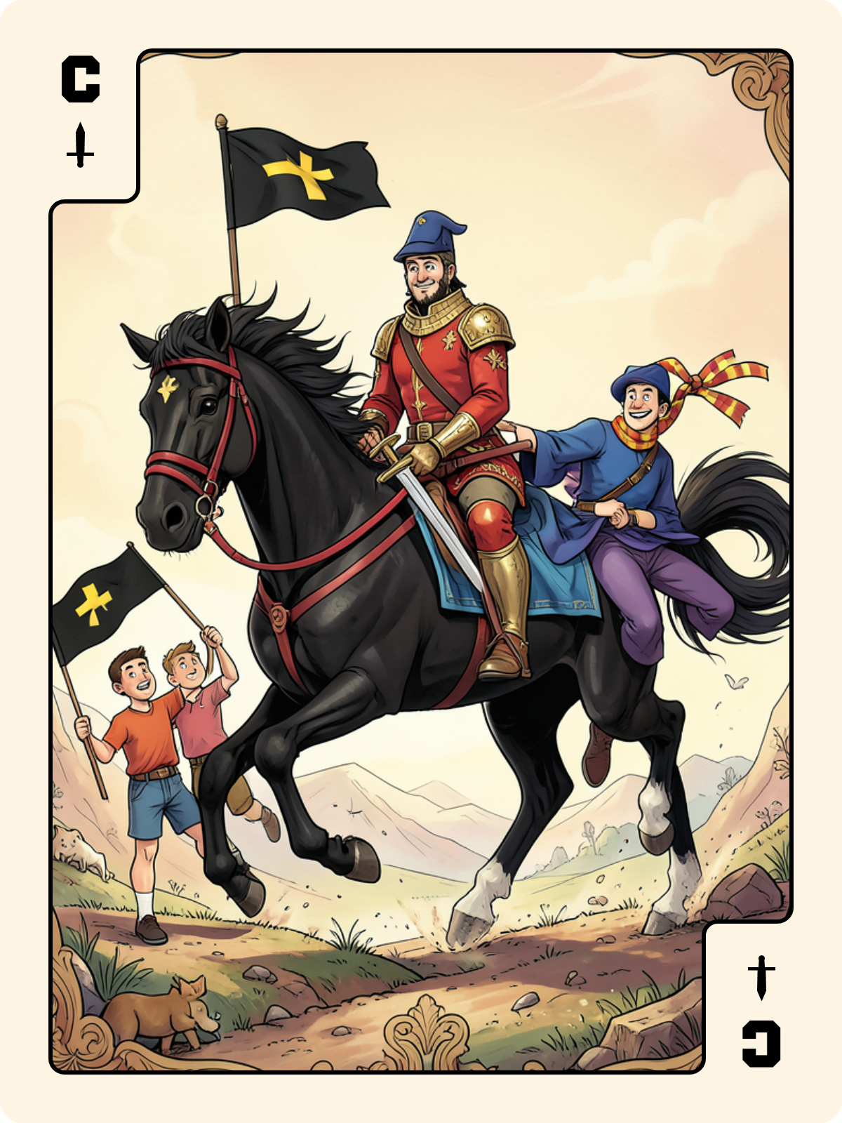As de Pique + Cavalier d'Épée + Unter de Bouclier