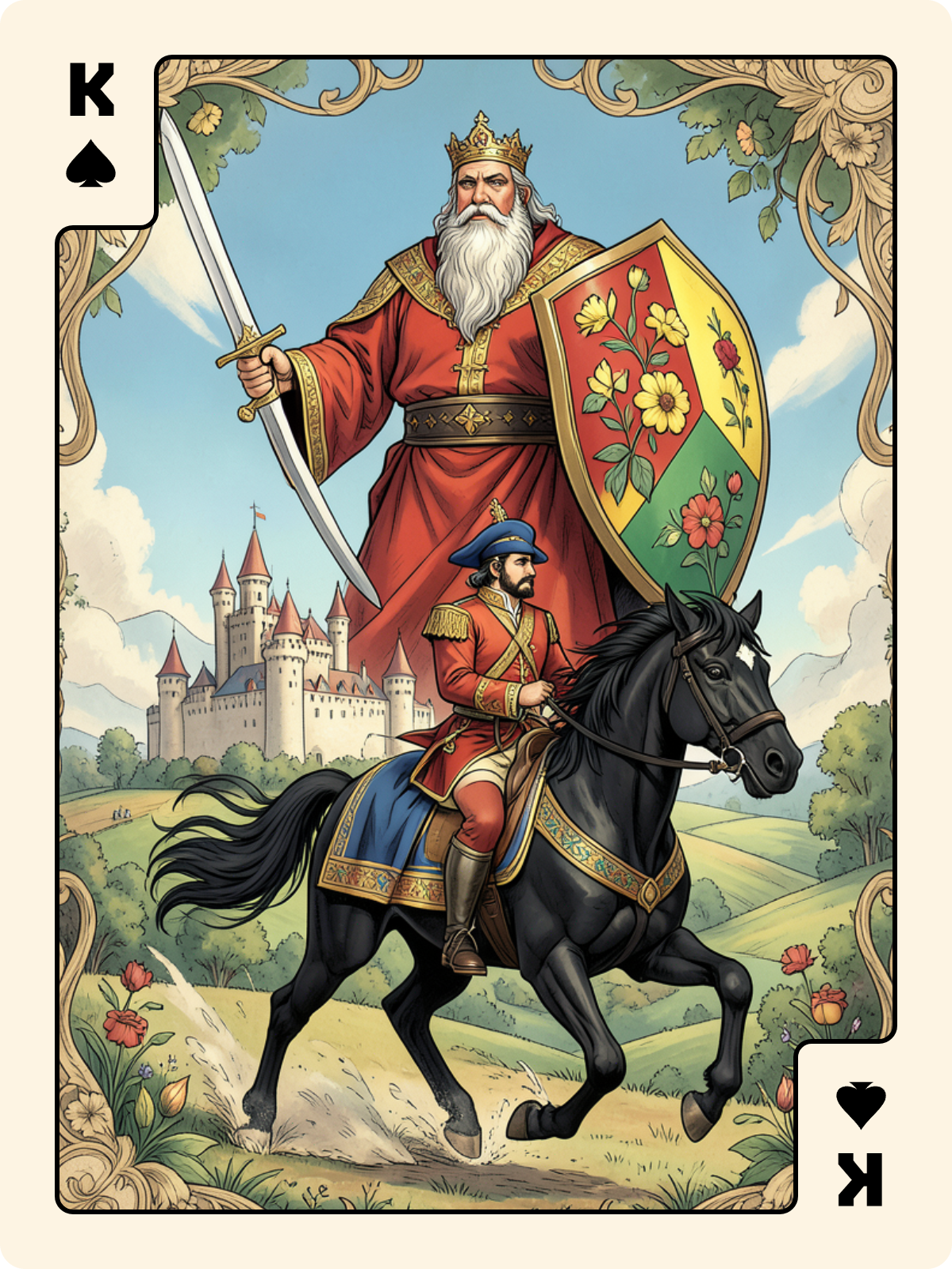 As de Gland + Roi de Pique + Cavalier d'Épée