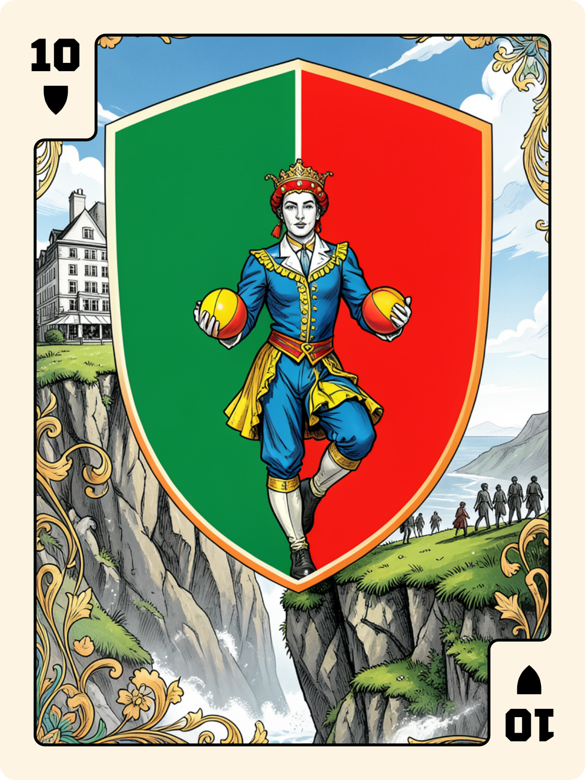 Unter de Grelot + 10 de Bouclier + As de Pique