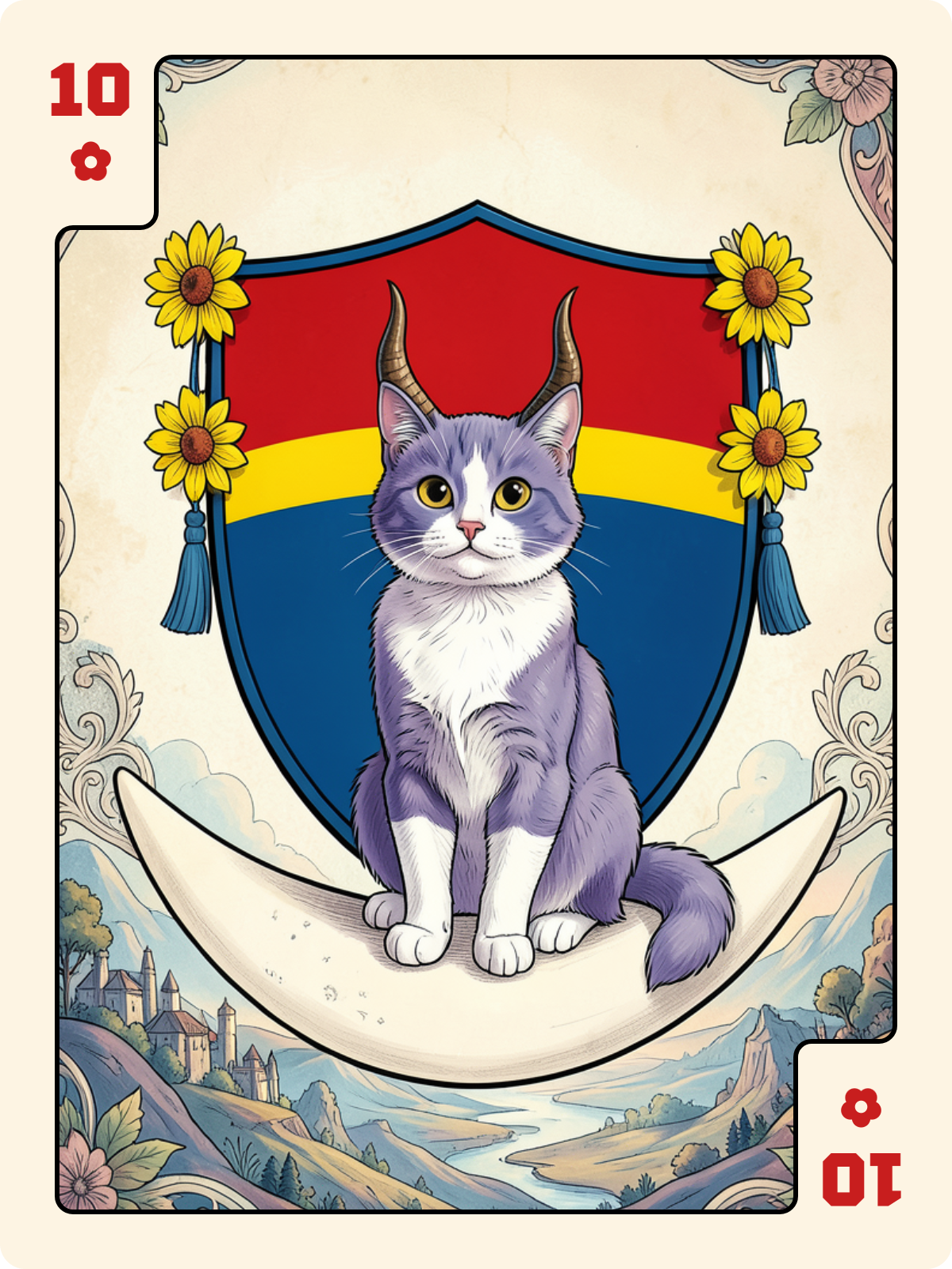 Dame de Carreau + 10 de Rose + Joker