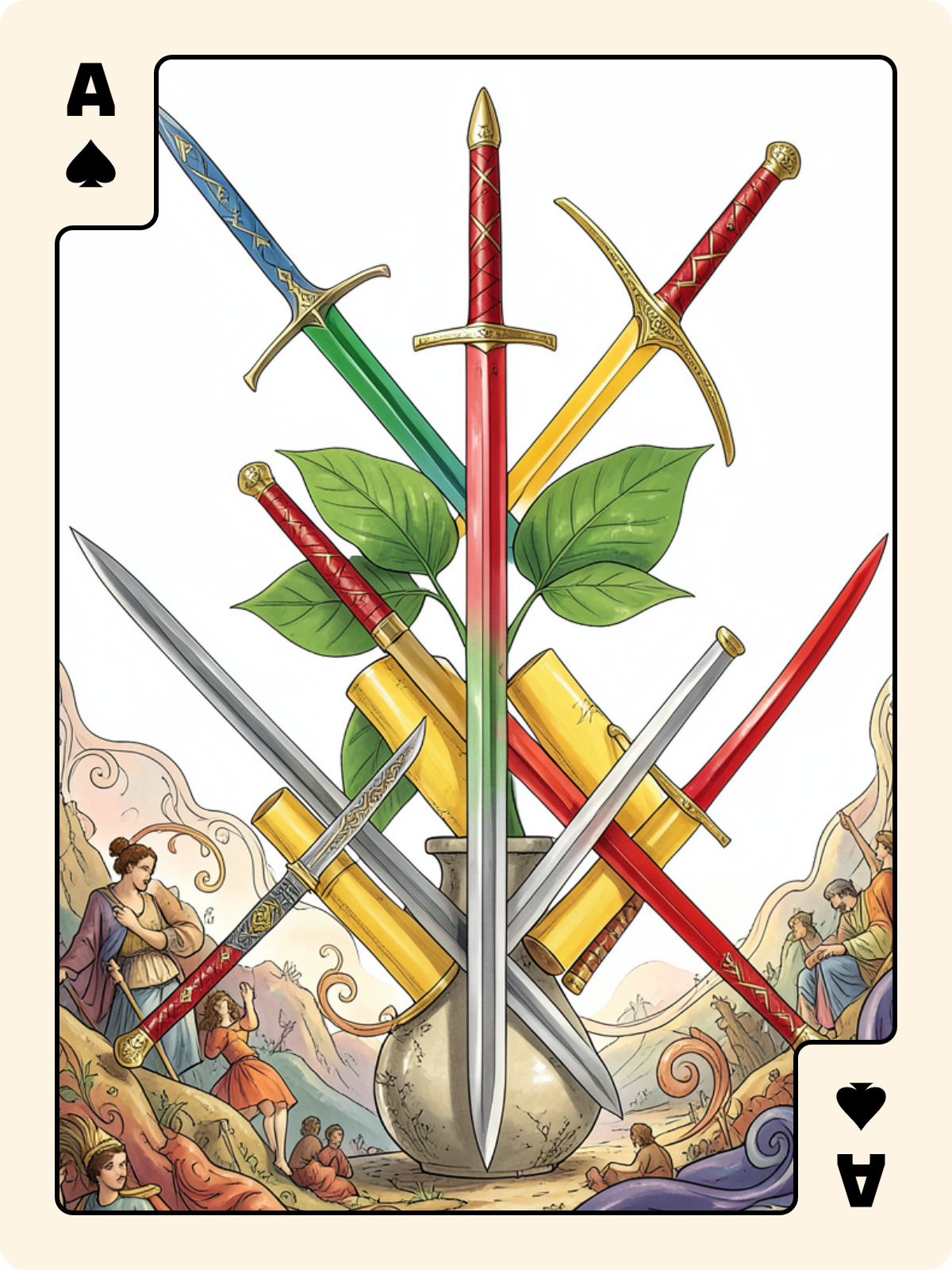 6 de Gland + As de Pique + 6 d'Épée