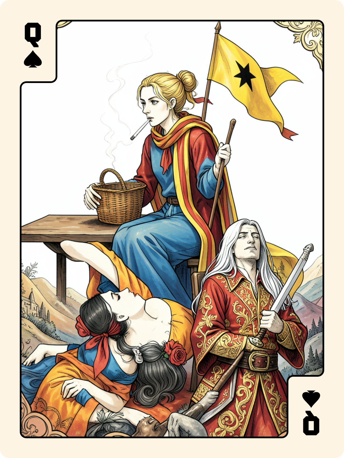 Ober de Bouclier + Dame de Pique + Valet de Pique