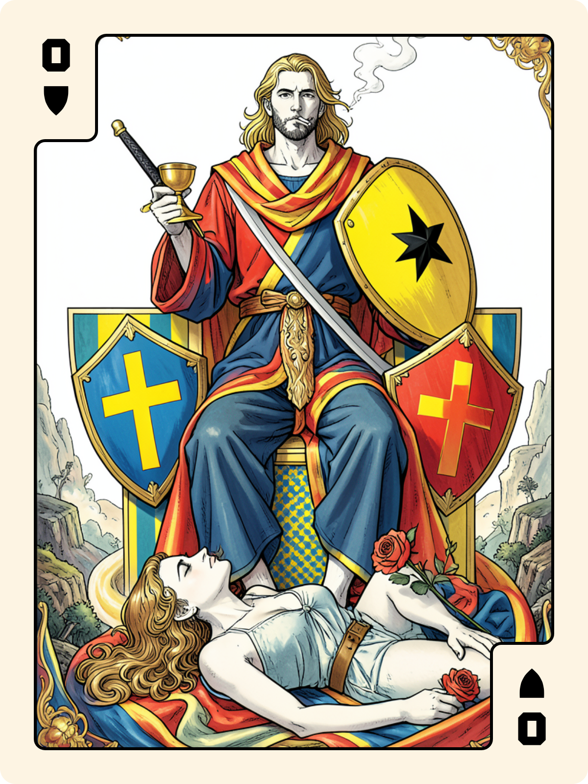 Roi de Bouclier + Ober de Bouclier + Dame de Pique