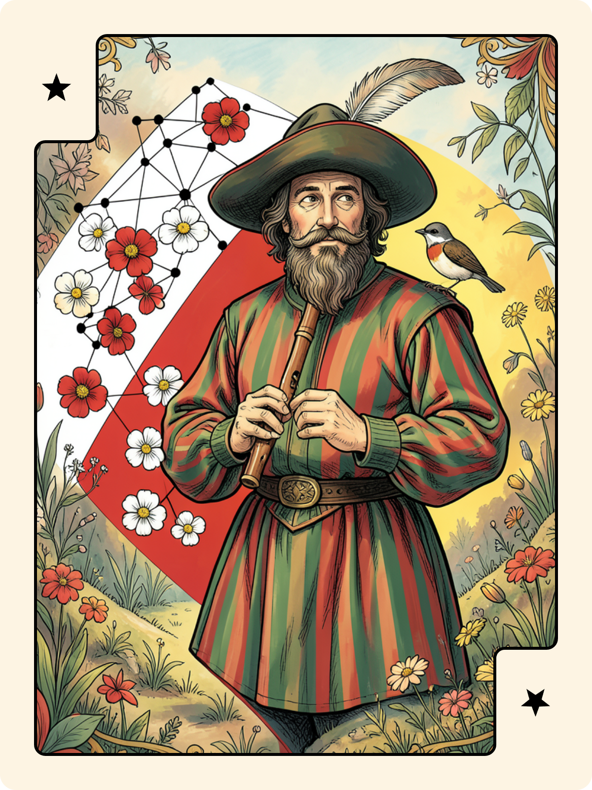 7 de Rose + Excuse + 4 de Trèfle