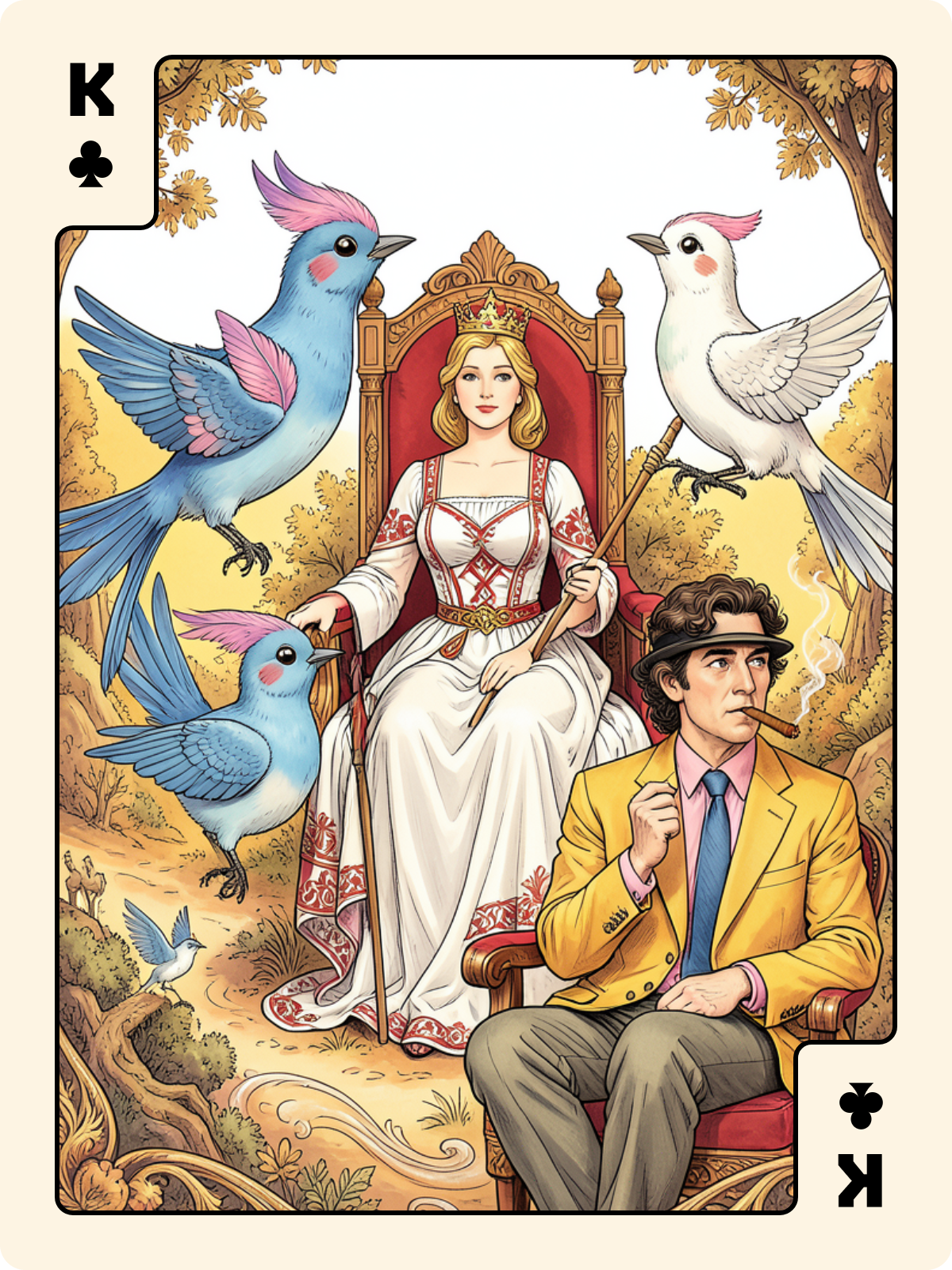 Arcane majeur 3 + Roi de Trèfle + Valet de Pique