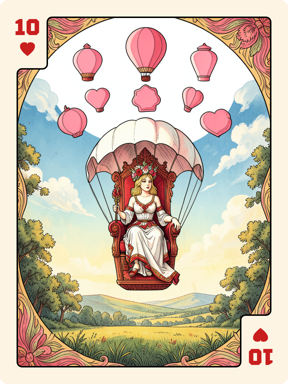 Arcane majeur 3 + 10 de Cœur + 8 de Cœur