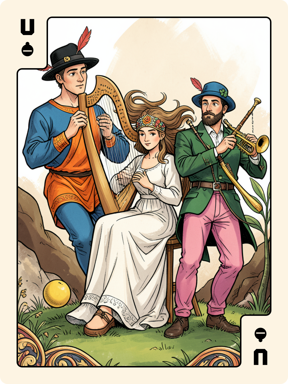 Roi d'Épée + Unter de Grelot + Unter de Feuille
