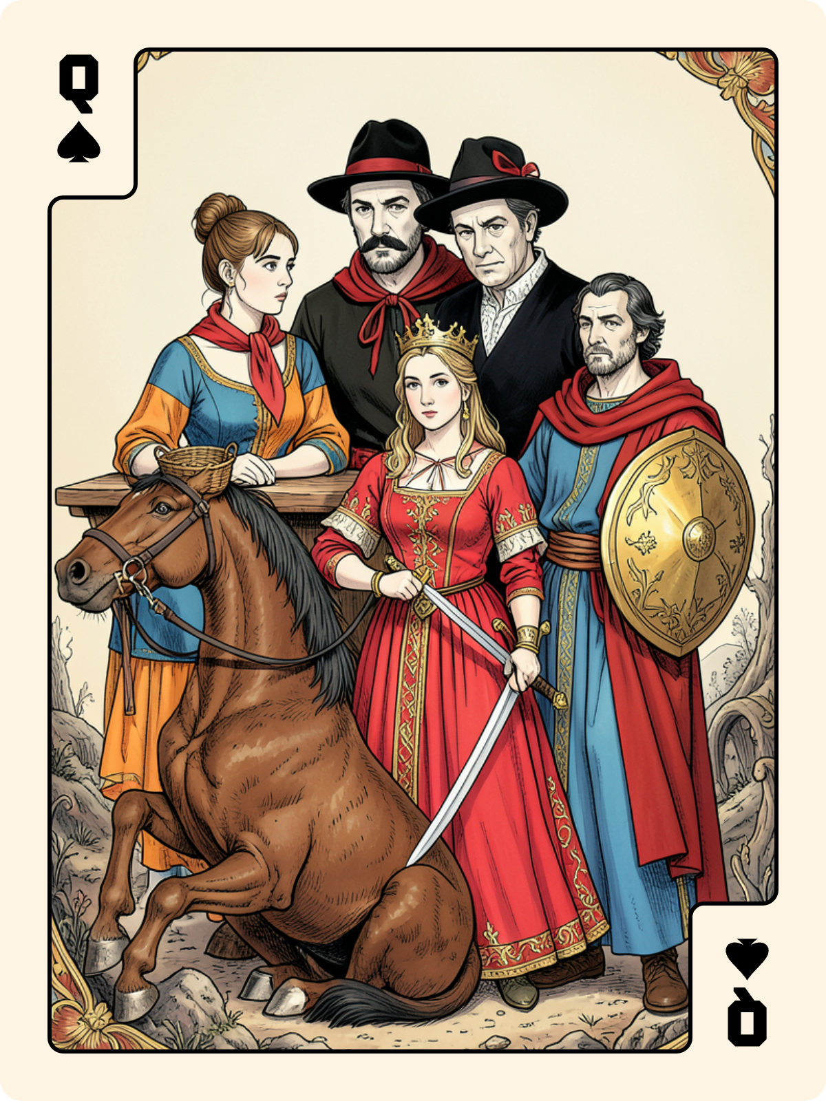Cavalier de Cœur + Dame de Pique + Atout 3
