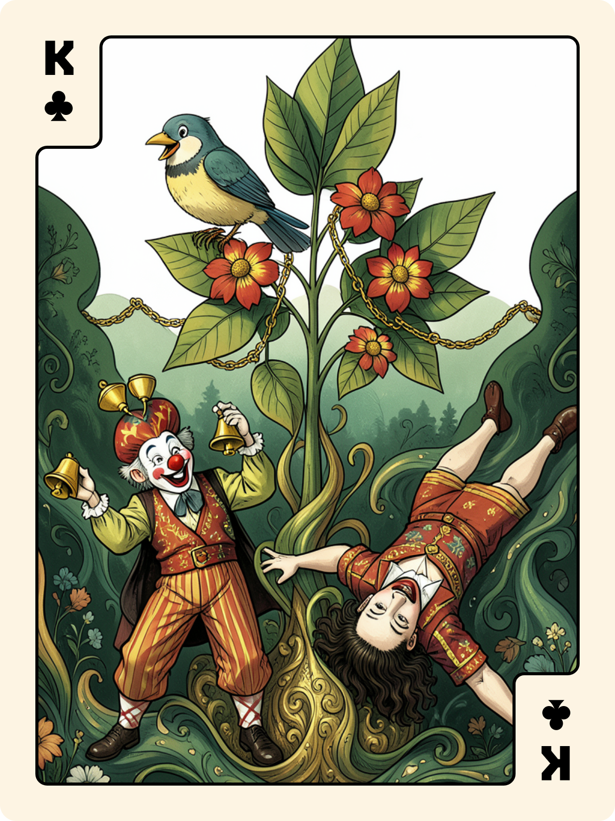 9 de Feuille + Roi de Trèfle + Unter de Grelot