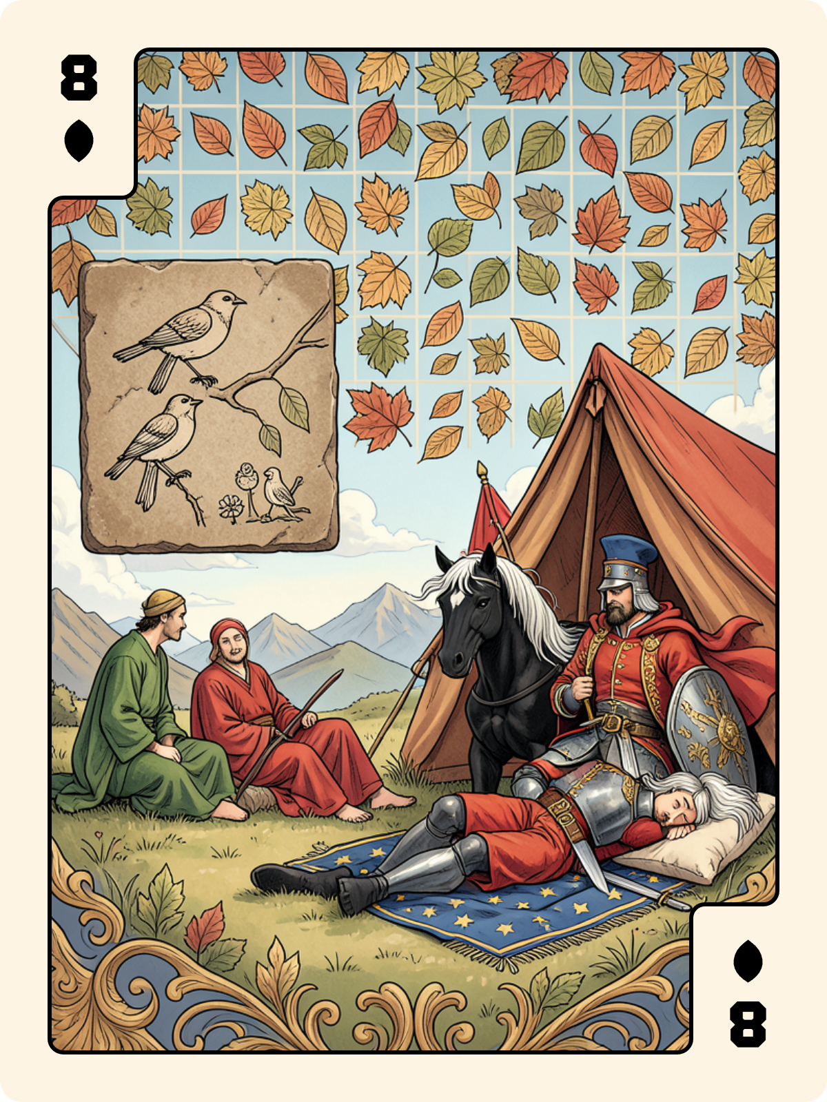 10 de Gland + 8 de Feuille + Cavalier d'Épée