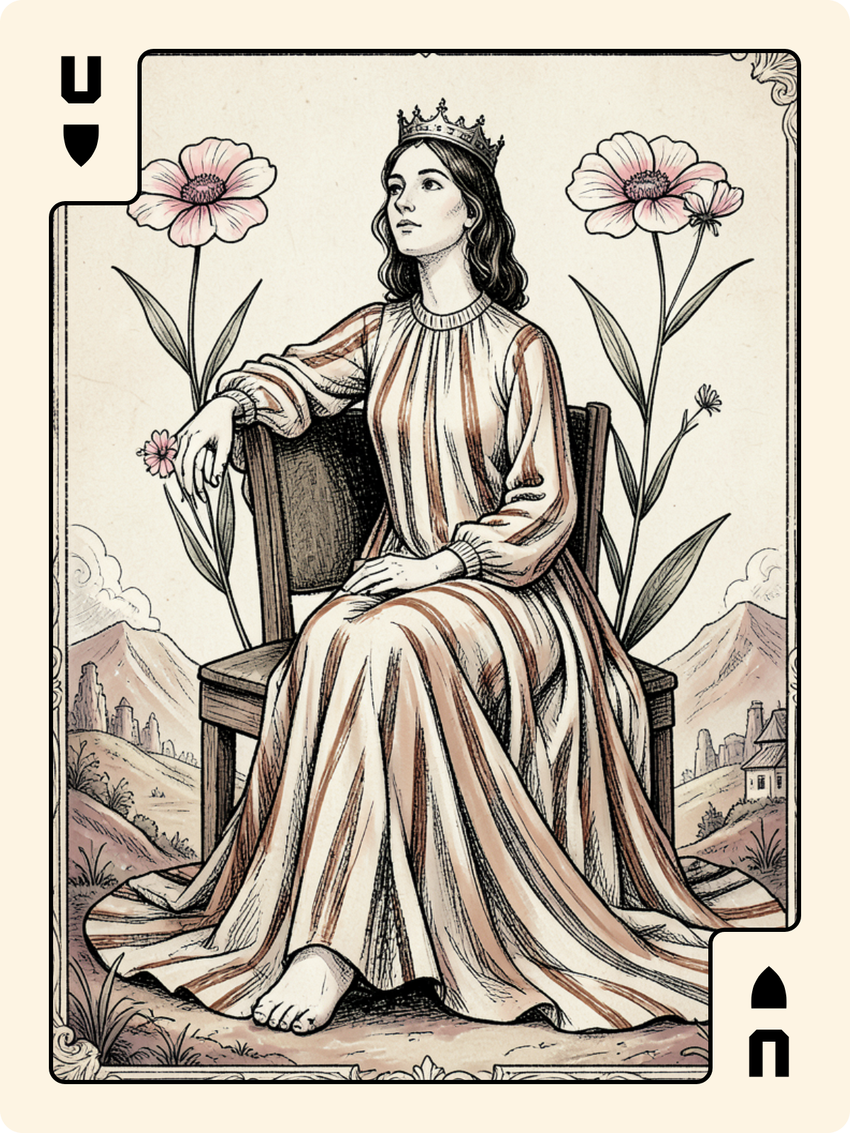 Roi de Bâton + Unter de Bouclier + 4 de Rose