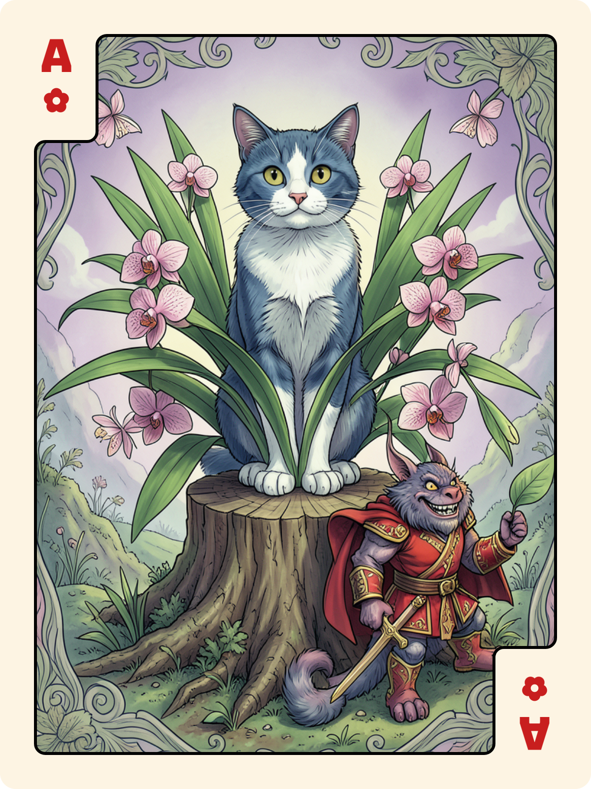 Joker + As de Rose + Roi de Bâton