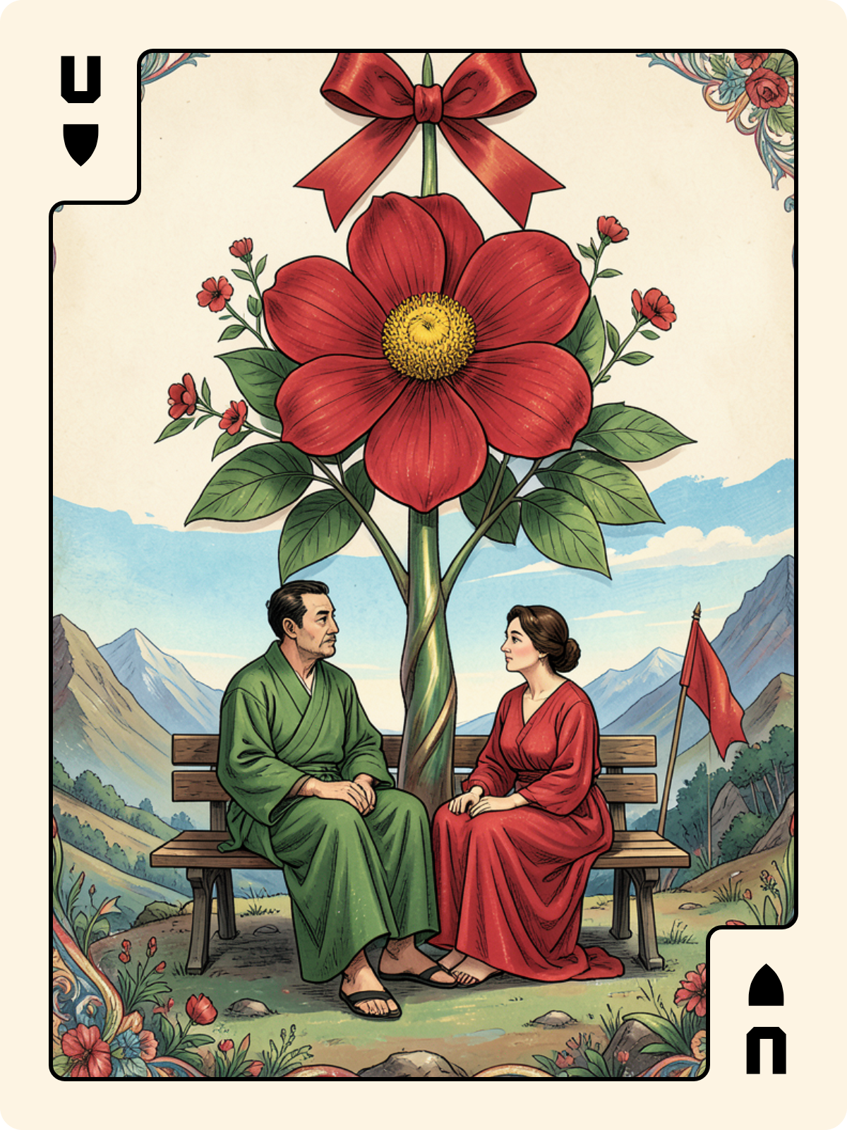 As de Bâton + Unter de Bouclier + 8 de Feuille