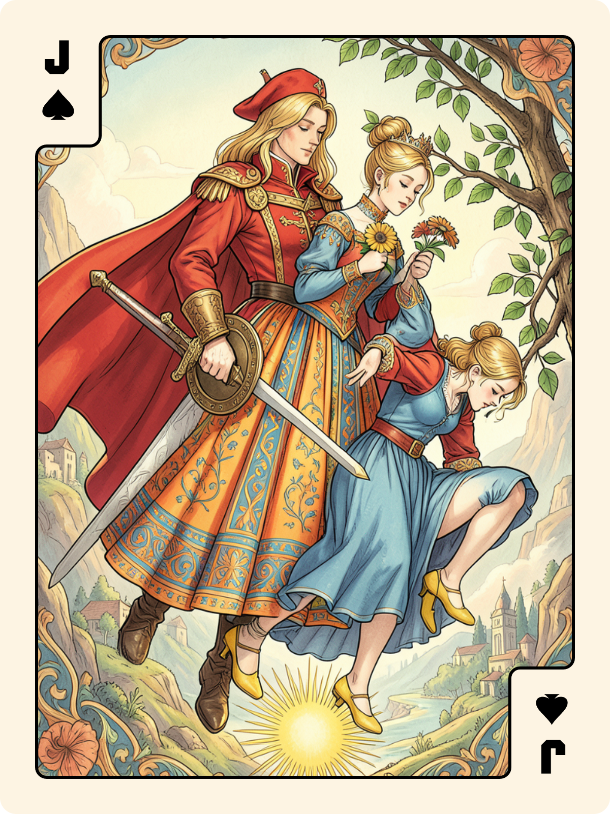 Dame de Carreau + Valet de Pique + Arcane majeur 12