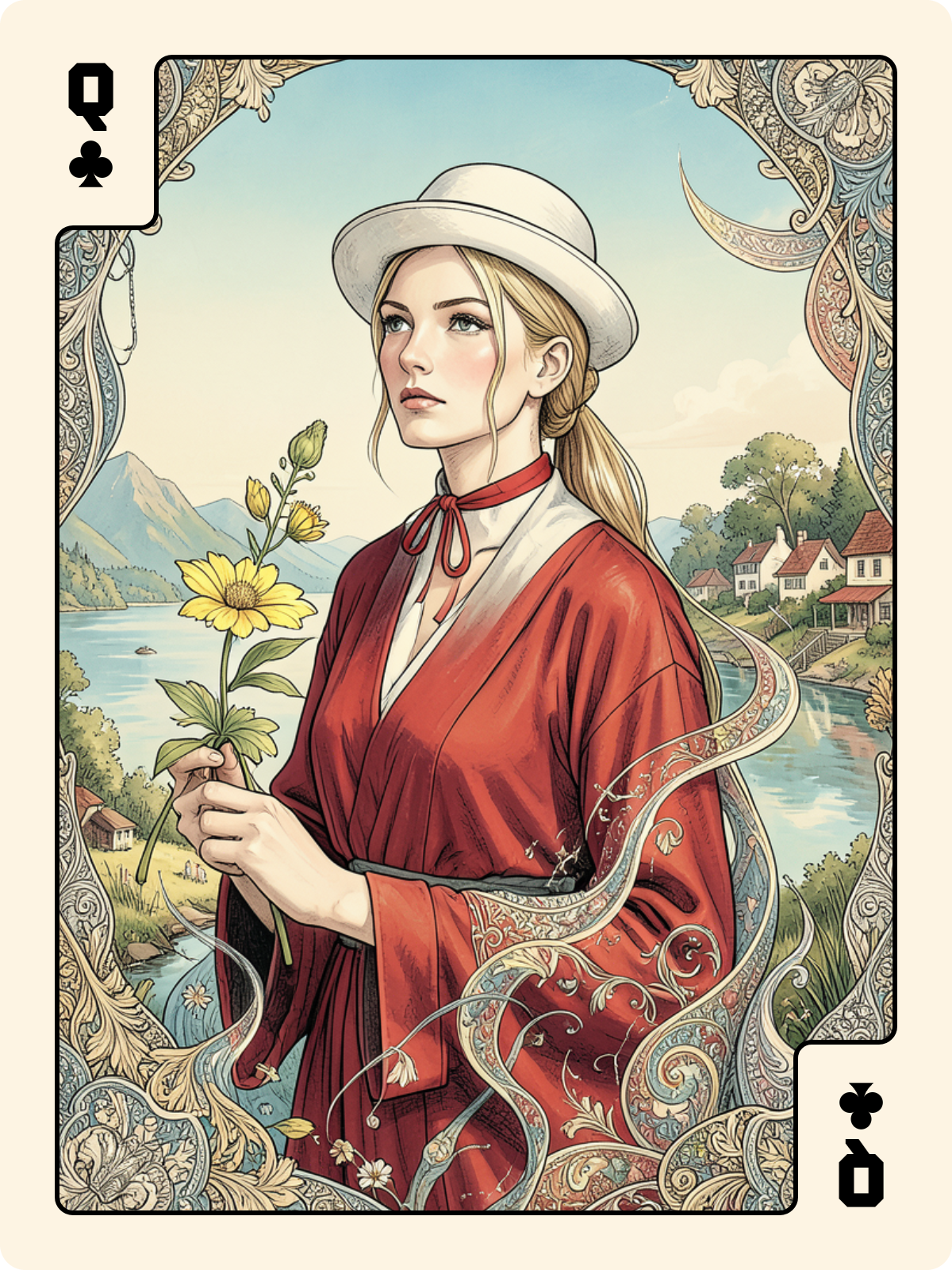 7 de Denier + Dame de Trèfle + Valet de Denier
