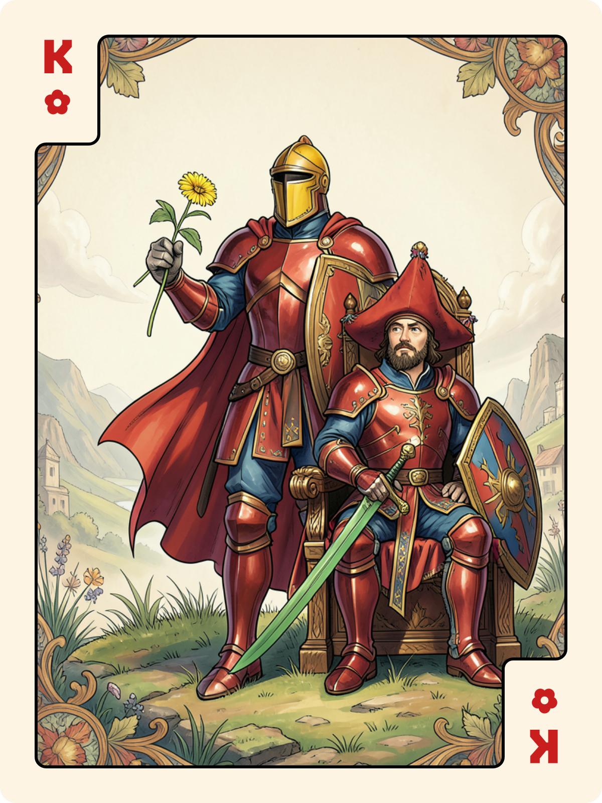 Valet de Denier + Roi de Rose + Roi de Bâton