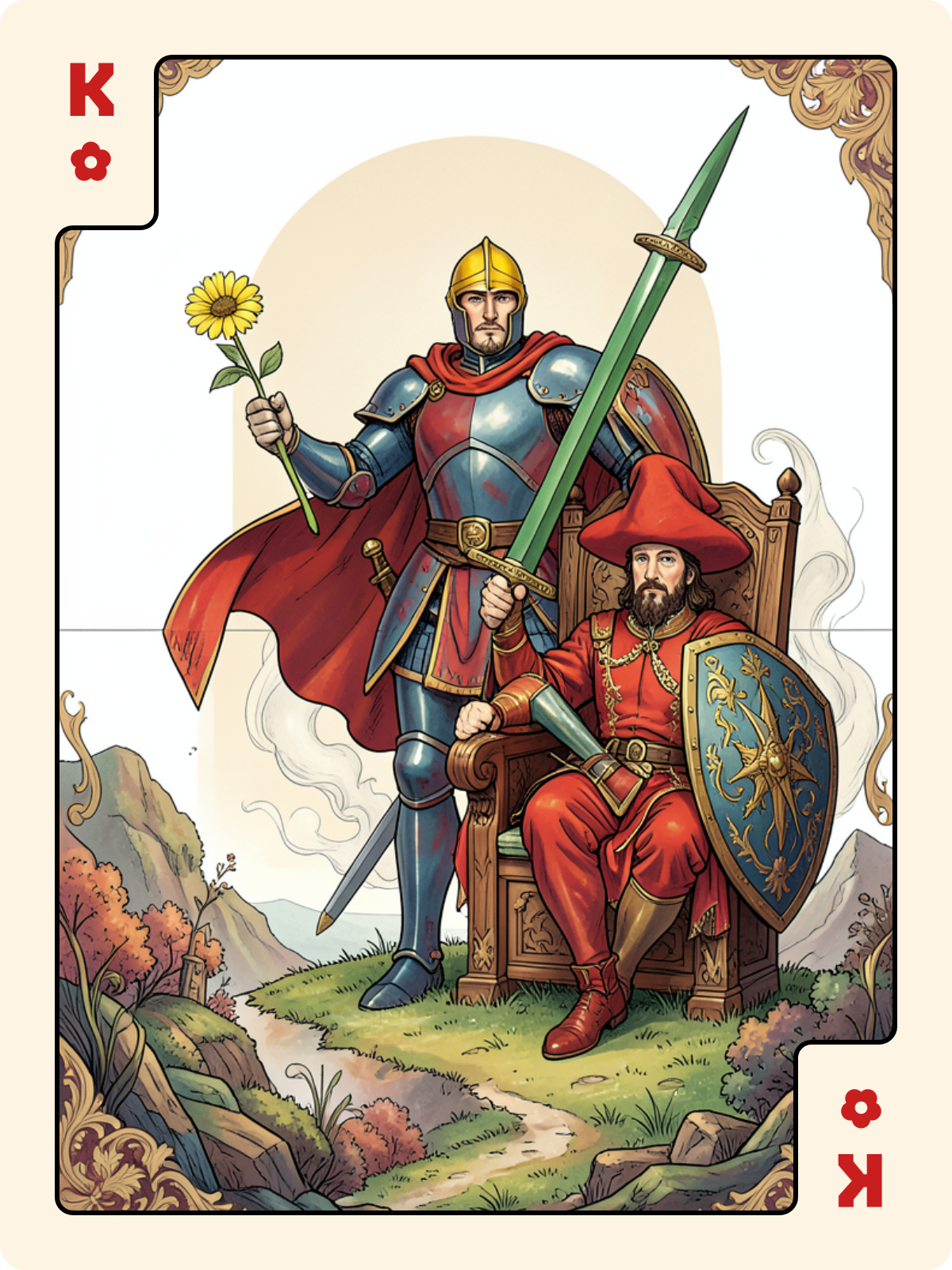 Valet de Denier + Roi de Rose + Roi de Bâton